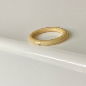 monique pean mammoth bone 18k gold tiny diamond band ring